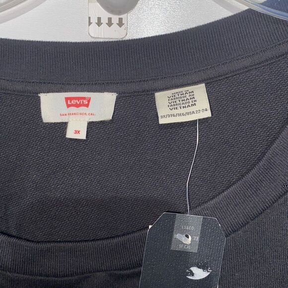 Levi's Women's Black Plus Reese Fringe Crew Neck Pullover Sweatshirt Size 3X - Picture 3 of 9